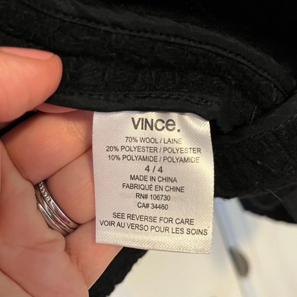 Vince textured wool jacket with faux leather detailing - Picture 5 of 8